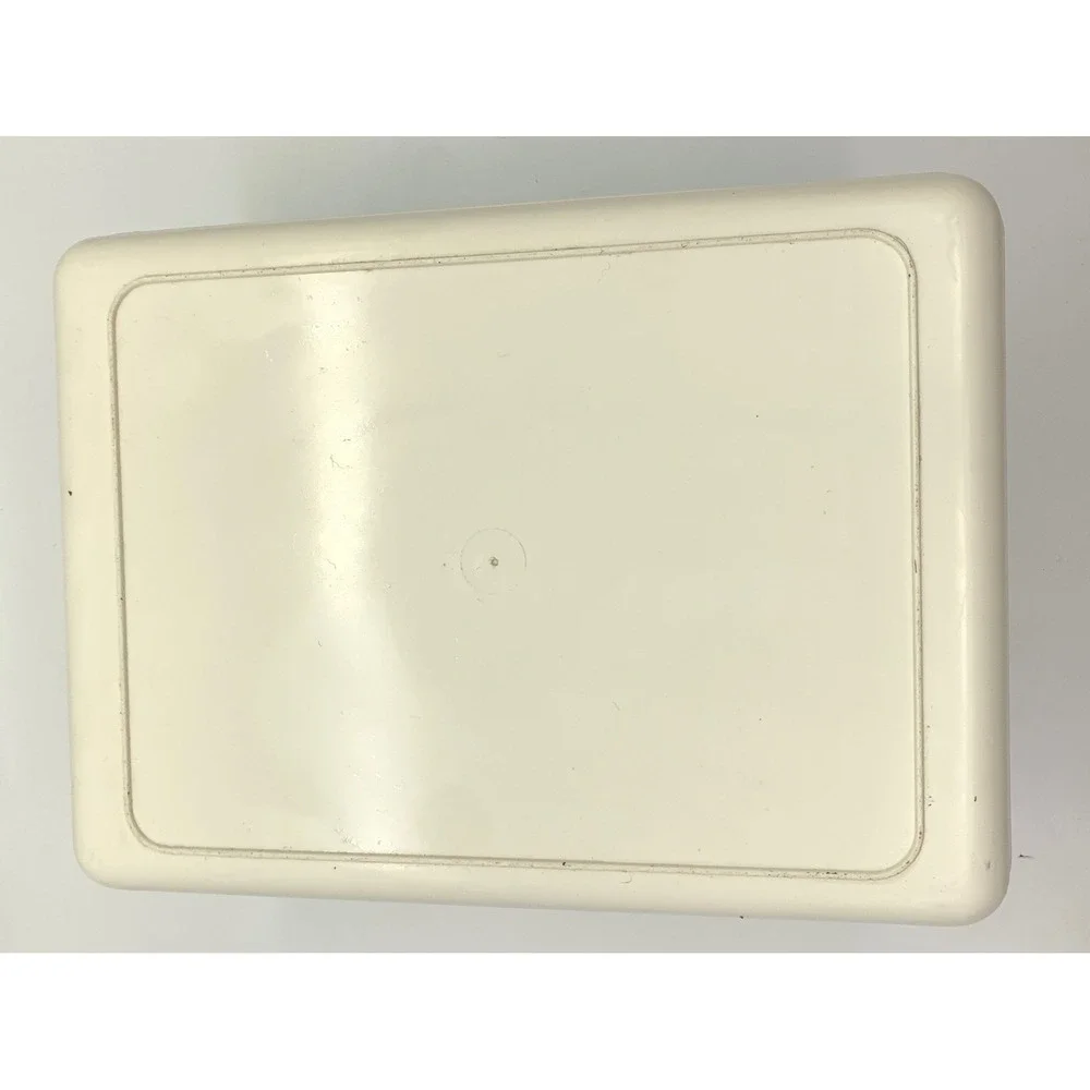 Vintage Plastic Bread Box Cream Teal Retro Kitchen Countertop Storage Bin